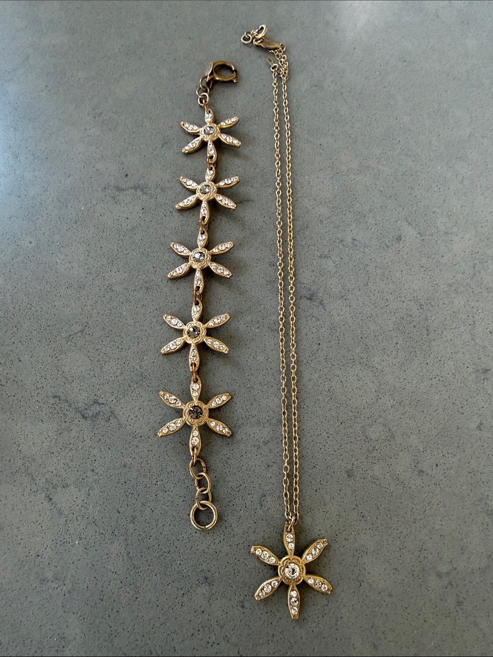 Catherine Popesco Floral Crystal Bracelet & Necklace